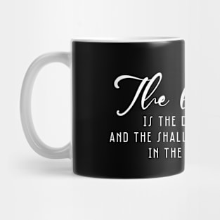 The heart is the deepest and the shallowest place in the word ( white writting) Mug